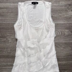White House Black Market Layered White Tank Top